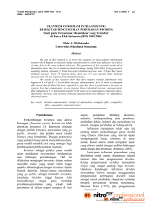 TRANSFER INFORMASI INTRA-INDUSTRI DI SEKITAR