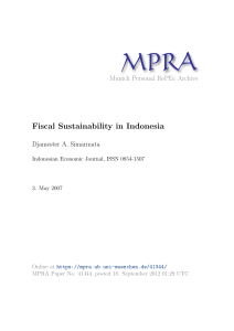 Fiscal Sustainability in Indonesia