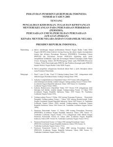 peraturan pemerintah republik indonesia nomor 64 tahun 2001