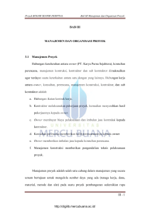 III - 1 BAB III MANAJEMEN DAN ORGANISASI PROYEK 3.1