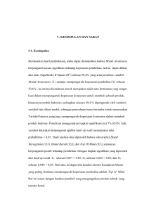 V. KESIMPULAN DAN SARAN 5.1. Kesimpulan Berdasarkan hasil