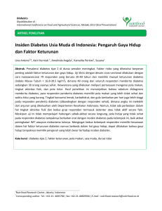 Insiden Diabetes Usia Muda di Indonesia: Pengaruh Gaya Hidup