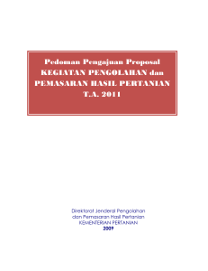 Pedoman Pengajuan Proposal KEGIATAN PENGOLAHAN dan