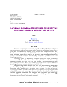 langkah survivalitas fiskal pemerintah indonesia dalam