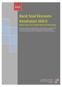 Bank Soal Ekonomi Kesehatan Jilid II