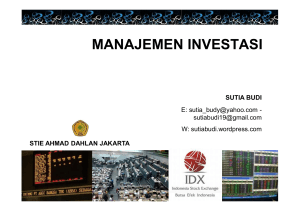 manajemen investasi - STIE Ahmad Dahlan Jakarta
