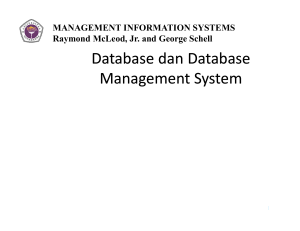 Database dan Database Management System Database dan