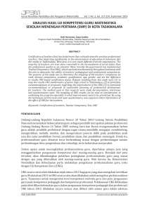 analisis hasil uji kompetensi guru matematika sekolah menengah