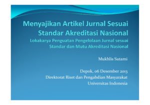 Menyajikan Artikel Jurnal sesuai Standar Akreditasi Nasional