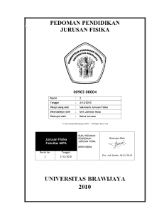 pedoman pendidikan jurusan fisika - Fisika UB