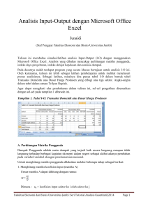 Analisis Input-Output dengan Microsoft Office Excel