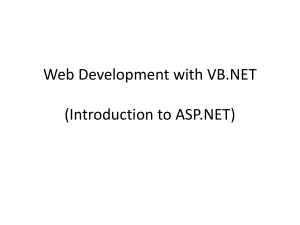 Web Development with VB.NET (Introduction to ASP.NET)