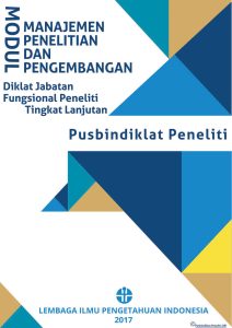 Manajemen Litbang - Pusbindiklat Peneliti LIPI