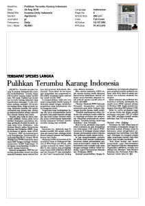 Pulihkan Terumbu Karang Indonesia