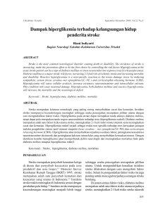 Dampak hiperglikemia terhadap kelangsungan hidup penderita stroke