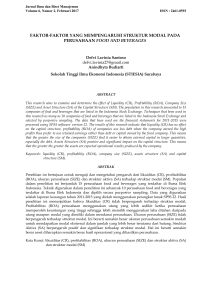 faktor-faktor yang mempengaruhi struktur modal pada perusahaan