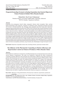 Pengaruh Konseling Farmasis terhadap Kepatuhan dan Kontrol