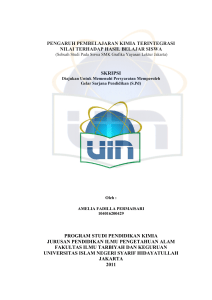 pengaruh pembelajaran kimia terintegrasi nilai