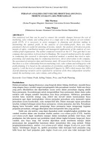 PERANAN ANALISIS COST-VOLUME