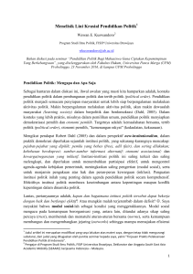 Menelisik Lini Krusial Pendidikan Politik (PDF Available)