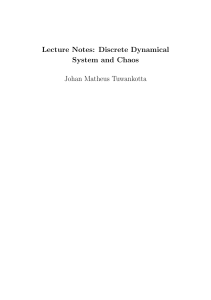 Lecture Notes: Discrete Dynamical System and Chaos Johan