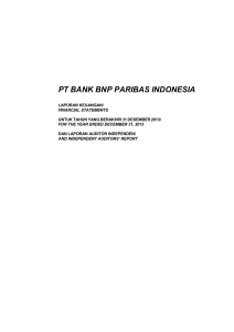 Laporan Keuangan Audited PT Bank BNP Paribas Indonesia 2013