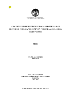 analisis pengaruh sumber pendanaan internal dan eksternal