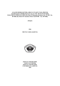 ANALISIS RISIKO KETERLAMBATAN WAKTU PADA PROYEK