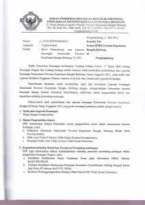 Keuangan Pemerintah Provinsi - Provinsi Kepulauan Bangka Belitung