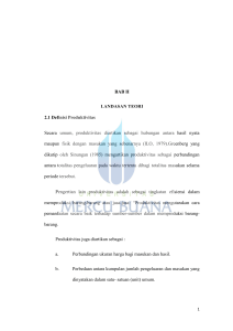 BAB II LANDASAN TEORI 2.1 Definisi Produktivitas Secara umum