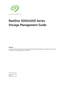 Seagate RealStor 5005/4005 Series Storage Management Guide