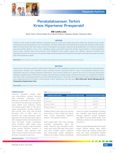 Penatalaksanaan Terkini Krisis Hipertensi Preoperatif