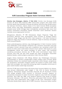 OJK Luncurkan Program Galeri Investasi Mobile