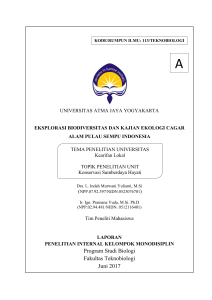 Program Studi Biologi Fakultas Teknobiologi Juni 2017