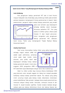 Quick Survei Faktor Yang Mempengaruhi Realisasi Belanja APBD