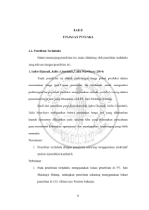 8 BAB II TINJAUAN PUSTAKA 2.1. Penelitian Terdahulu Dalam