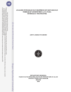 analisis integrasi dan ekspresi gen ketahanan
