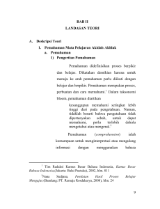 9 BAB II LANDASAN TEORI A. Deskripsi Teori 1. Pemahaman Mata