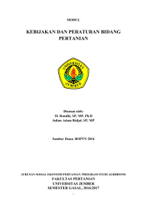 kebijakan dan peraturan bidang pertanian