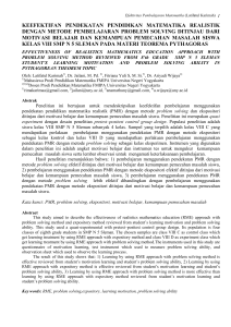 keefektifan pendekatan pendidikan matematika realistik dengan
