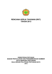 rencana kerja tahunan (rkt) tahun 2013