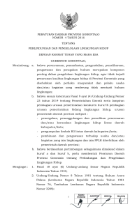 peraturan daerah provinsi gorontalo nomor 4 tahun 2016 tentang