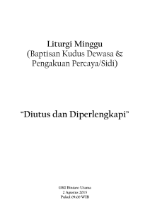 Diutus dan Diperlengkapi