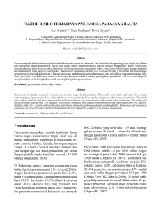 Pendahuluan FAKTOR RISIKO TERJADINYA PNEUMONIA