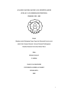 1 ANALISIS FAKTOR-FAKTOR YANG MEMPENGARUHI JUMLAH