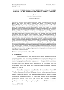 EVALUASI PEMBELAJARAN TEMATIK DI SEKOLAH DASAR