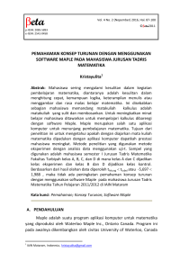 pemahaman konsep turunan dengan menggunakan software maple