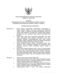 peraturan pemerintah republik indonesia nomor 19 tahun 1987