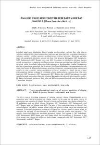 ANALISIS TRUSS MORFOMETRIK BEBERAPA VARIETAS IKAN