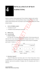 pengalamatan ip dan subnetting - Teknik Elektro – UM